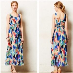 Maeve Silk Watercolor Maxi Dress